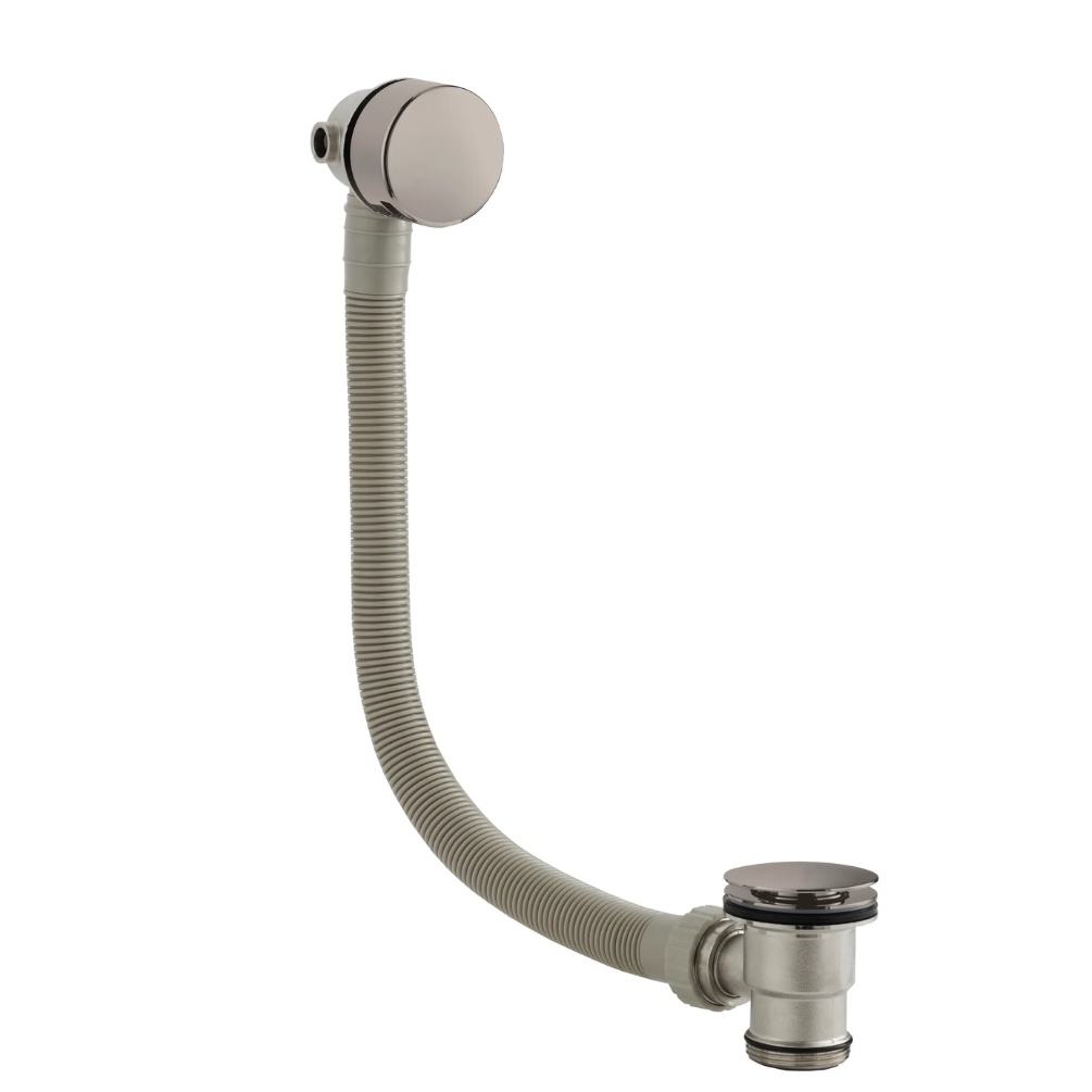 BC Designs Nickel Overflow Bath Filler & Waste Cut Out